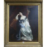 J. Gray, oil on canvas, Portrait of an 18th century lady, signed, 75 x 60cm