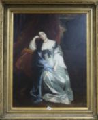 J. Gray, oil on canvas, Portrait of an 18th century lady, signed, 75 x 60cm