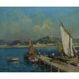 Maurice Barle (French 1903-1961), oil on canvas, 'Ile de Porquelles, France', signed, 50 x 60cm