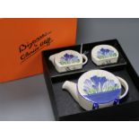 A Clarice Cliff design Blue Crocus teaset, boxed