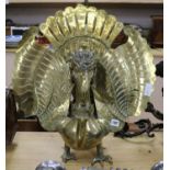 A Middle Eastern brass turkey shaped incense burner height 55cm