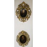 19th century Italian School, pair of oils on board, Portraits of 17th century gentlemen, 21 x