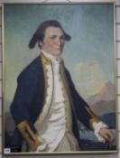 Van Jones, oil on board, Portrait of Captain James Cook (1728-1779), 80 x 60cm