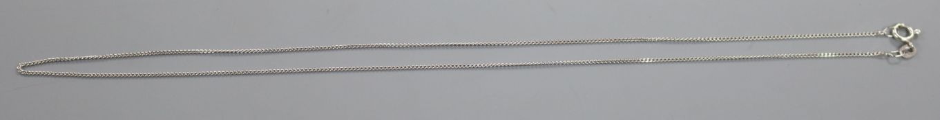An 18ct white gold chain, 46cm.