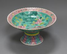 A Chinese Straits green ground 'phoenix' dish, Guangxu six character mark and of the period (1875-