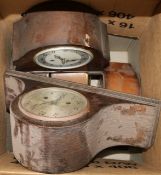 A box of assorted mantel clocks