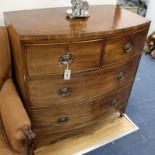 A Regency mahogany bow-fronted chest of drawers W.91cm