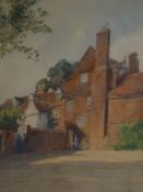 Russell Downson, watercolour, Weston's Yard, Eton College