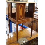 An Edwardian tulipwood-banded mahogany book table W.35cm