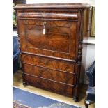 A 19th century French secretaire abattant in mahogany frame W.109cm