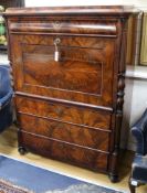 A 19th century French secretaire abattant in mahogany frame W.109cm