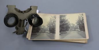 A stereoscopic viewer and cards