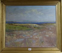 Rodney Joseph Burn (1899-1984), oil on canvas, 'Landscape Roman Landing Chichester' initialled, 51 x