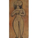 Sidney Horne Shepherd, ink and watercolour, Standing nude woman, signed, 30 x 16cm