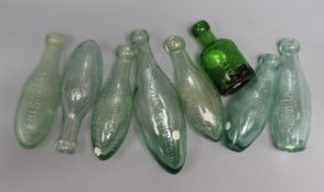 Eight assorted bottles