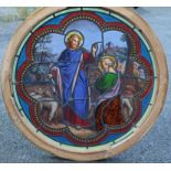 A circular stained glass window W.91cm