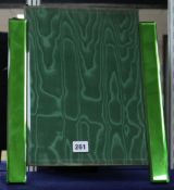 An Art Deco green glass photograph frame
