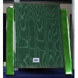 An Art Deco green glass photograph frame