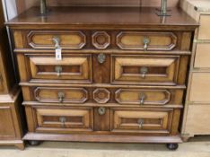 A 17th century style oak drop front cabinet W.115cm