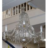 A cut glass chandelier