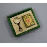 An early Victorian English Bijou miniature book and magnifying glass
