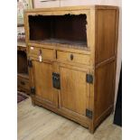 A Chinese hardwood cupboard W.110cm