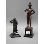 A bronze gladiator and match holder Tallest 33cm