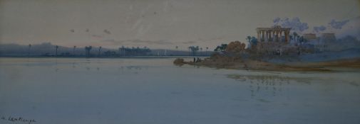 Circle of Augustus Osborne Lamplough (1877-1930), watercolour, The Nile, bears signature, 23 x 61cm