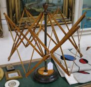 A mid 19th century wool winder in brass and boxwood