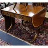 A William Tillman George III style satinwood banded mahogany sofa table W.94cm