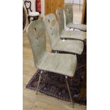 Four Italian 1960's canvas and chrome chairs