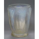 A R. Lalique Danaides opalescent glass vase, model no. 972, engraved mark 'R. LALIQUE FRANCE no.