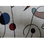 An Indian chain stitch rug with a Jean Miro style design
