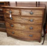 A Regency mahogany bow front chest of drawers W.107cm