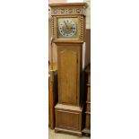 James Walker Ltd. An oak chiming grandmother clock H.167.5cm