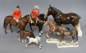 A Beswick Canadian mountie and horse rider (7) Mountie 21cm high