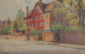 Nora Davison, watercolour, Waynflete House, Eton College