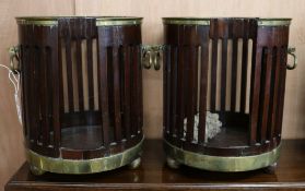 A pair of Georgian style mahogany plate buckets W.34cm