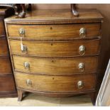 A Regency mahogany bowfront chest W.92cm