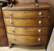 A Regency mahogany bowfront chest W.92cm