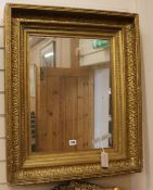A heavy gilt frame wall mirror W.63cm
