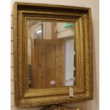 A heavy gilt frame wall mirror W.63cm