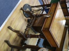 A Victorian walnut work table W.52cm