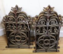 Seven cast iron panels