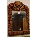 A cut-velvet framed mirror W.48cm