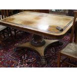 A Regency brass inset rosewood centre table W153cm