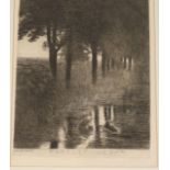 Franz von Stuck (1863-1928), drypoint etching, "Forellenweiher" (trout pond), signed in pencil, 28 x