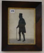 19th century English School, cut and painted silhouette of James Forster 1851, inscribed verso James