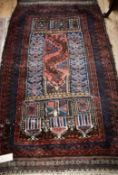 A 20th century prayer rug, East Persian 128 x 78cm