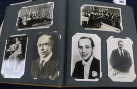 An album of Edwardian and George V postcards, signed by Opera Musicians and actors